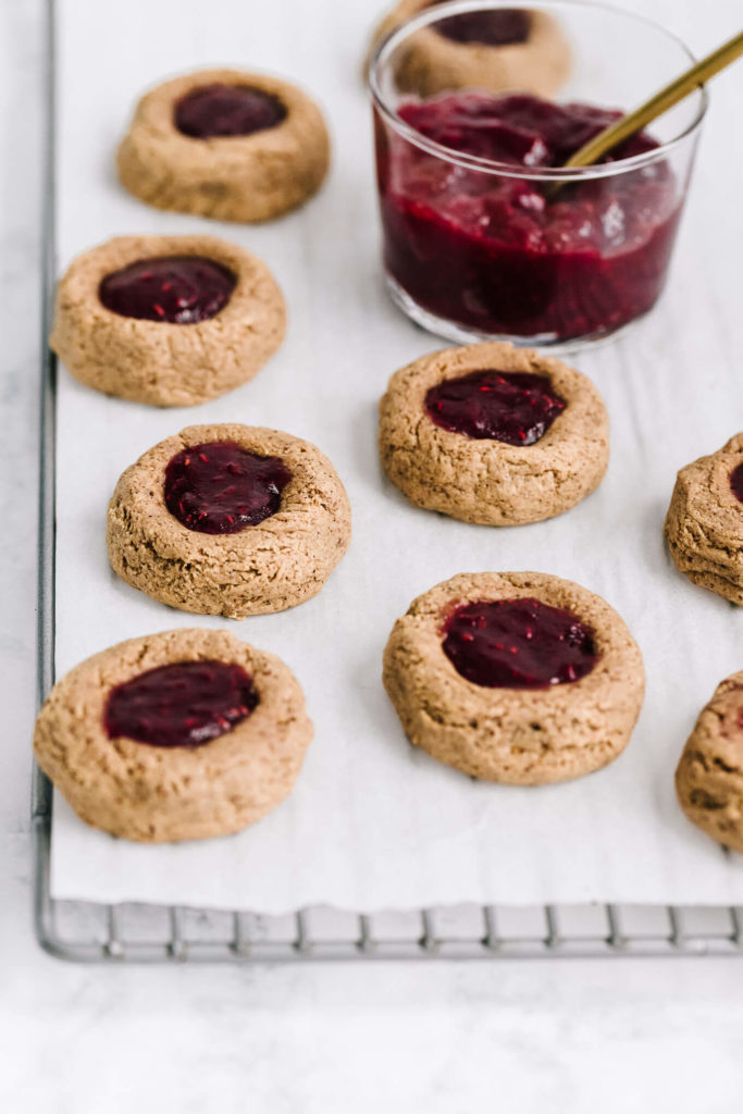 Almond Butter Thumbprint Cookies Nourished By Nutrition