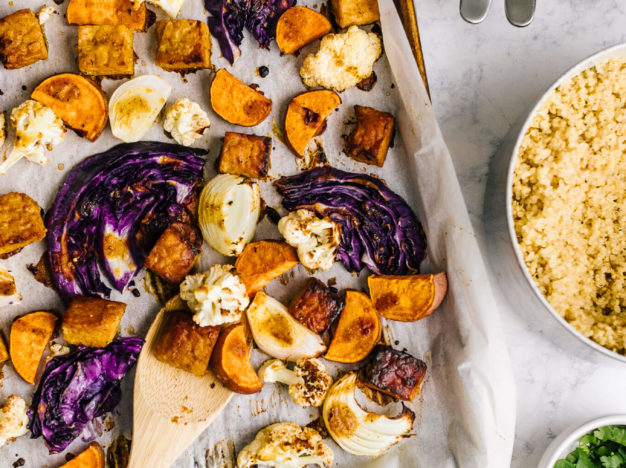 Sheet Pan Honey Mustard Tempeh and Vegetables
