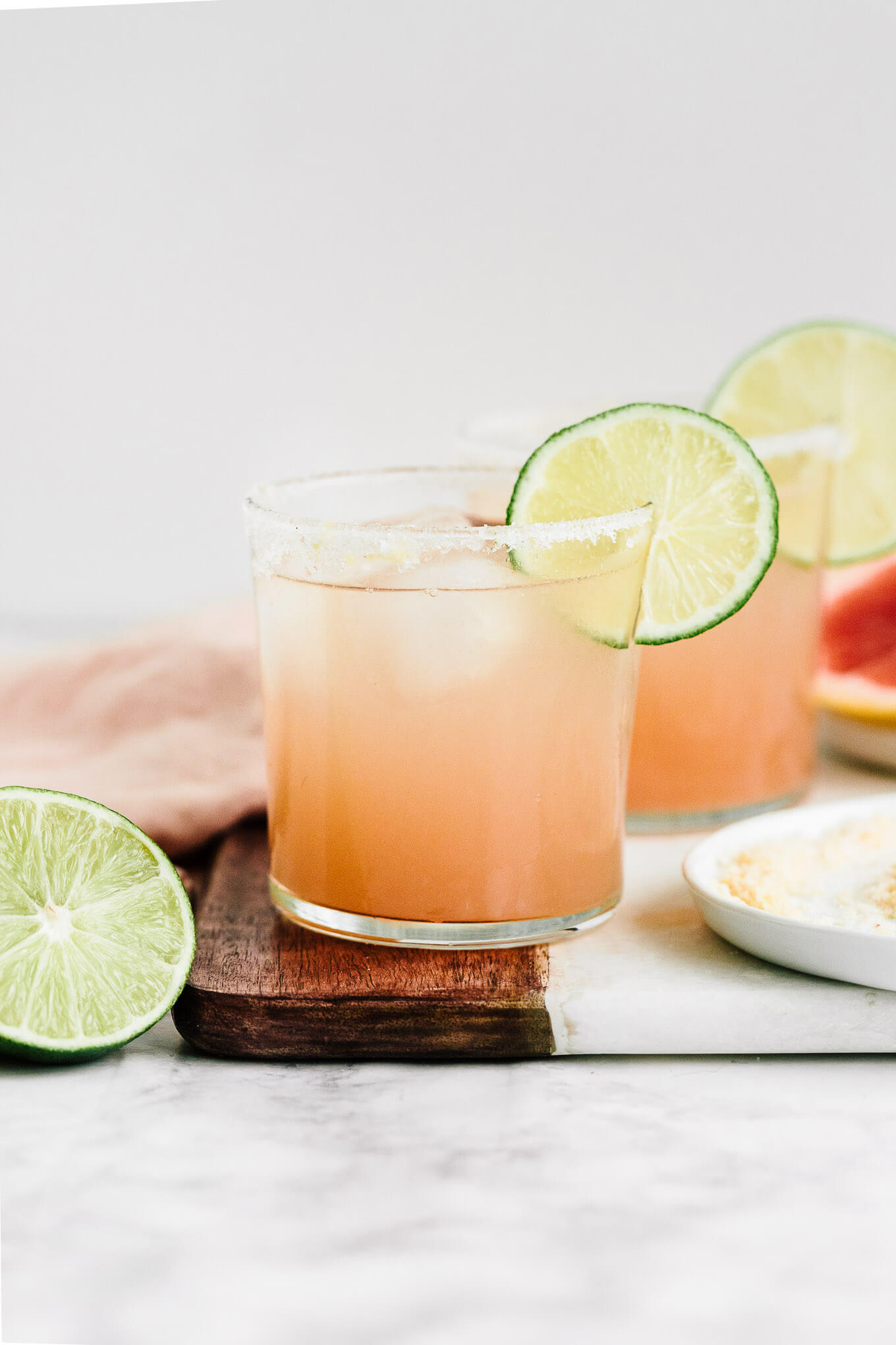 Lightened up fresh grapefruit paloma mocktail (cocktail)