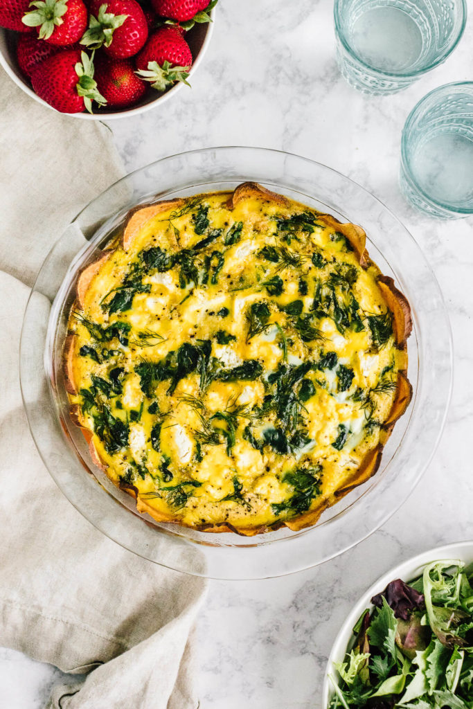 Spinach Quiche with Sweet Potato Crust - Nourished By Nutrition