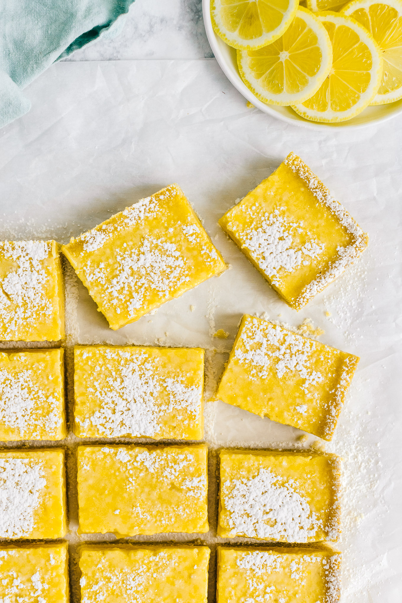 Healthy grain-free lemon bar slices
