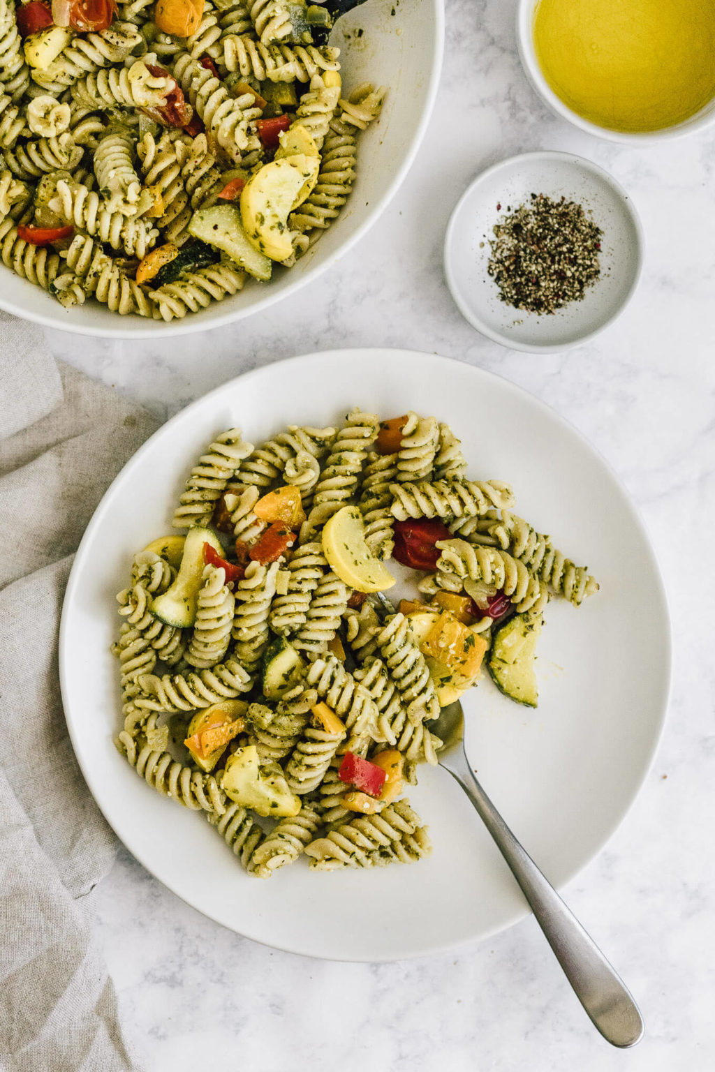 Summer Vegetable Pesto Pasta Nourished By Nutrition
