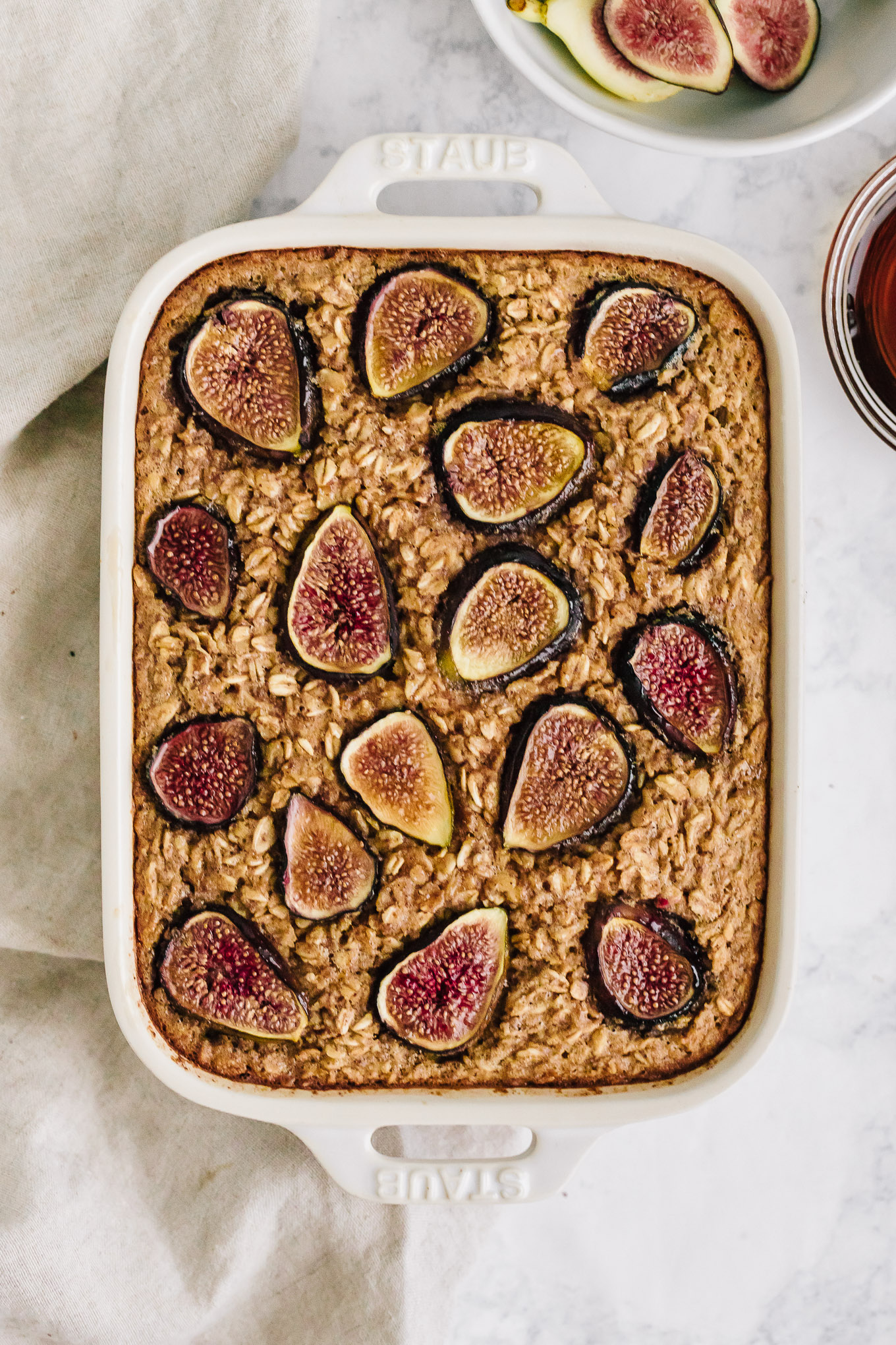 Almond Butter Baked Oatmeal with Fresh Figs