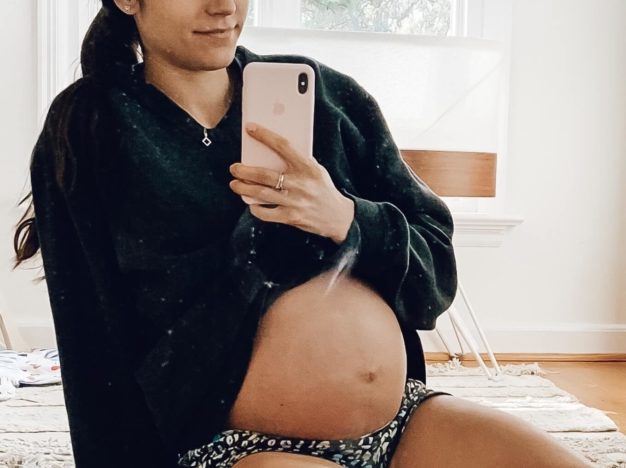Third Trimester Bump Mirror Photo Nourished by Nutrition