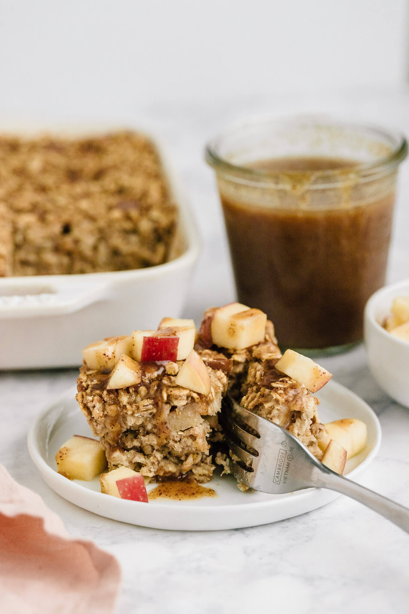 Apple Cinnamon Baked Oatmeal. A healthy fall breakfast packed with fresh apples.