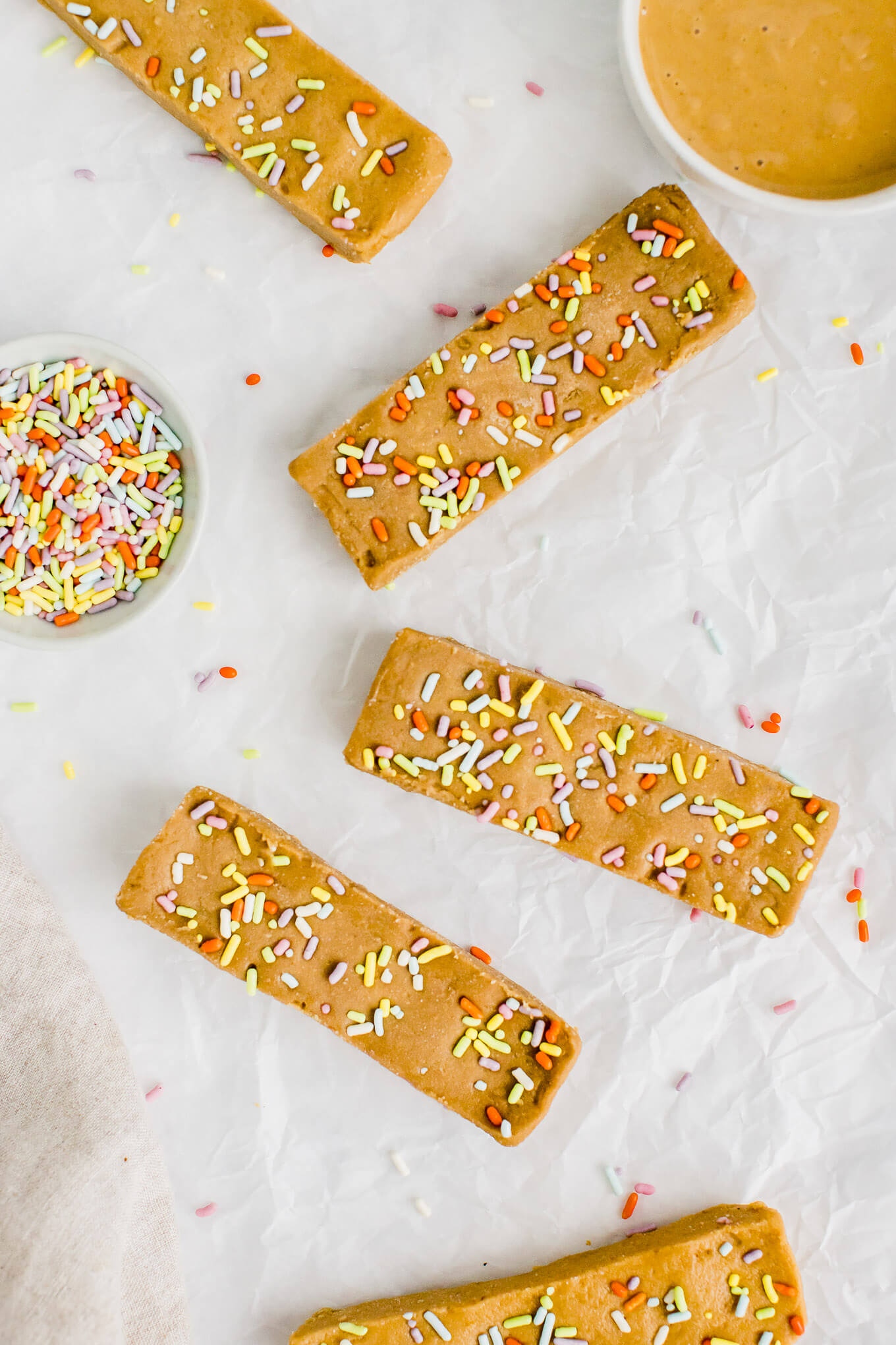 Homemade Birthday Cake Perfect Bars. Copycat perfect bars with vegan protein or collagen peptides. 