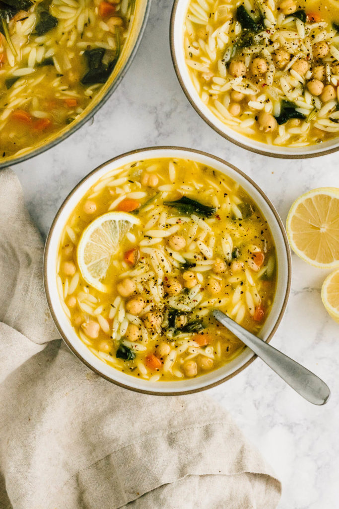 Lemon Chickpea Orzo Soup Nourished By Nutrition