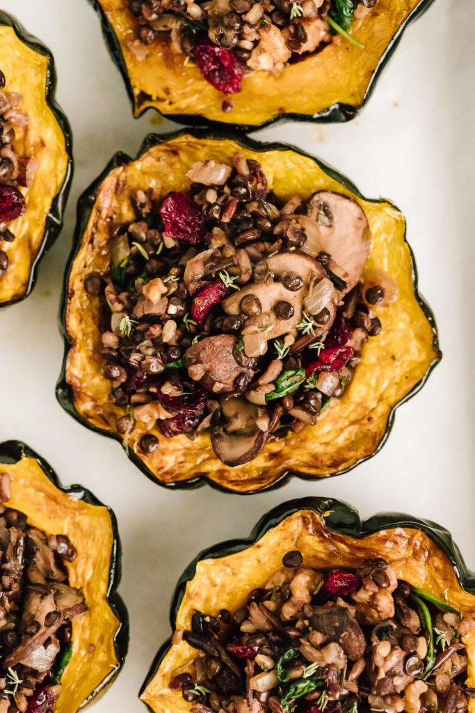 Lentil & Wild Rice Stuffed Acorn Squash - Nourished By Nutrition