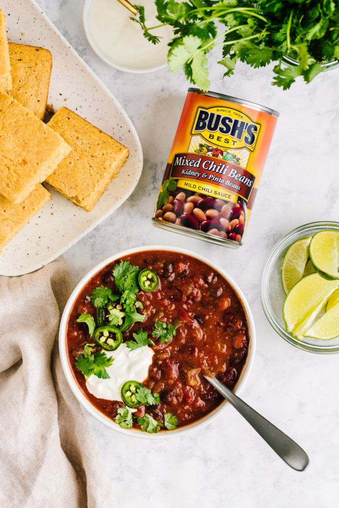 Smoky Vegetarian Three-Bean Chili - Nourished By Nutrition