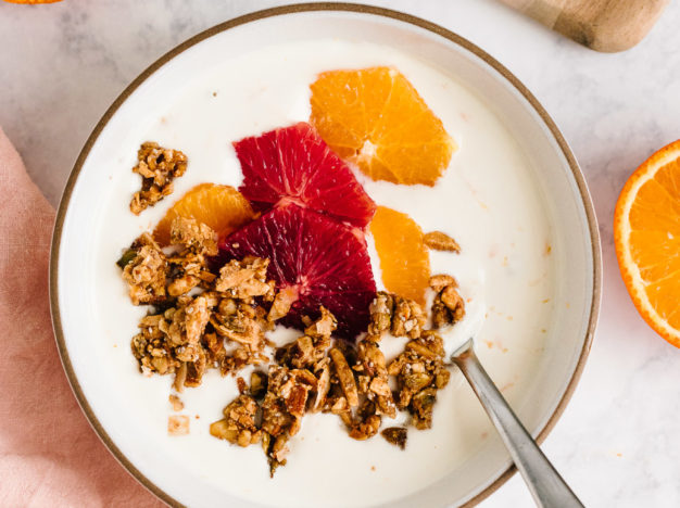 Citrus Yogurt Bowl with Grain-Free Orange Tahini Granola