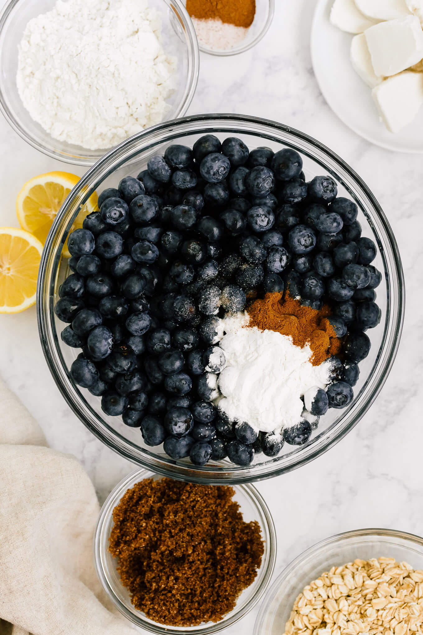 Gluten-free blueberry crisp ingredients