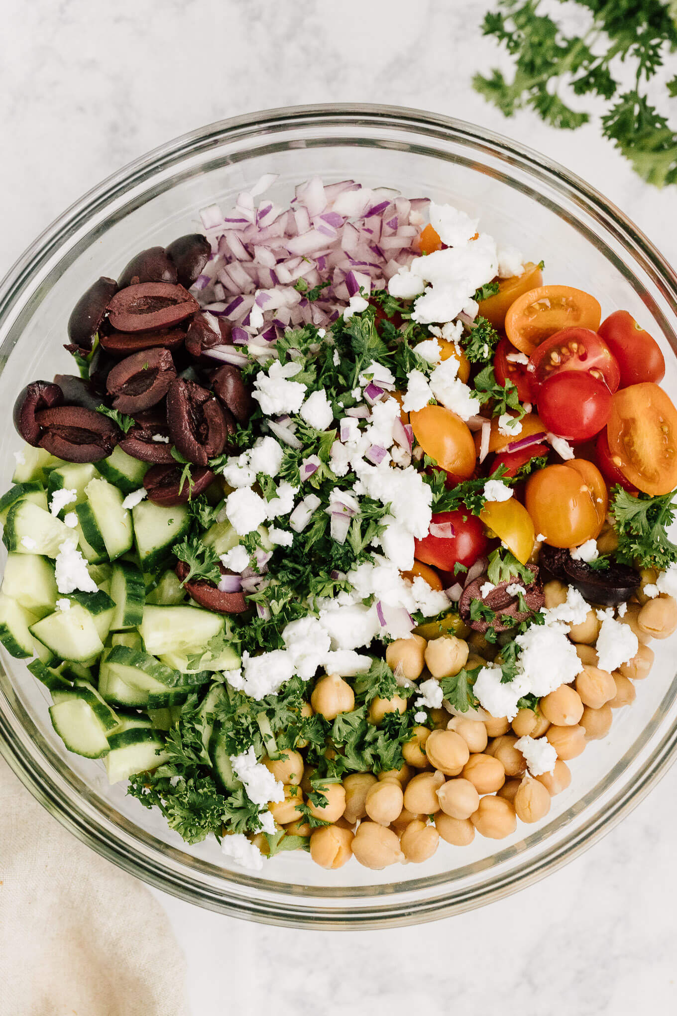 Easy Greek Chickpea Salad - Nourished By Nutrition