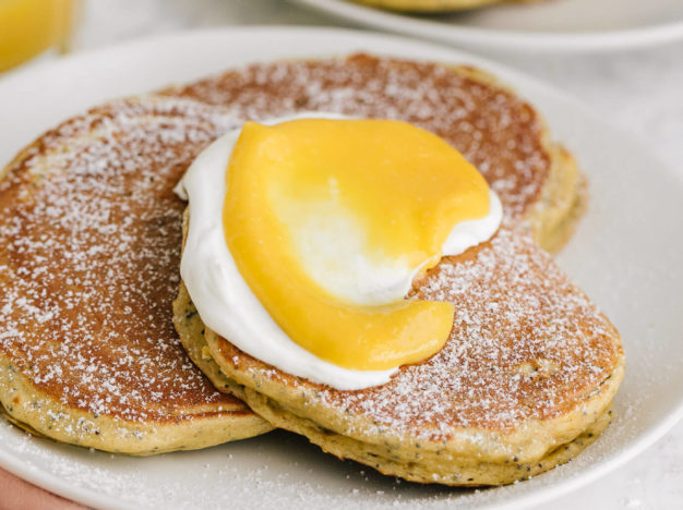 Gluten-free lemon poppy seed pancakes