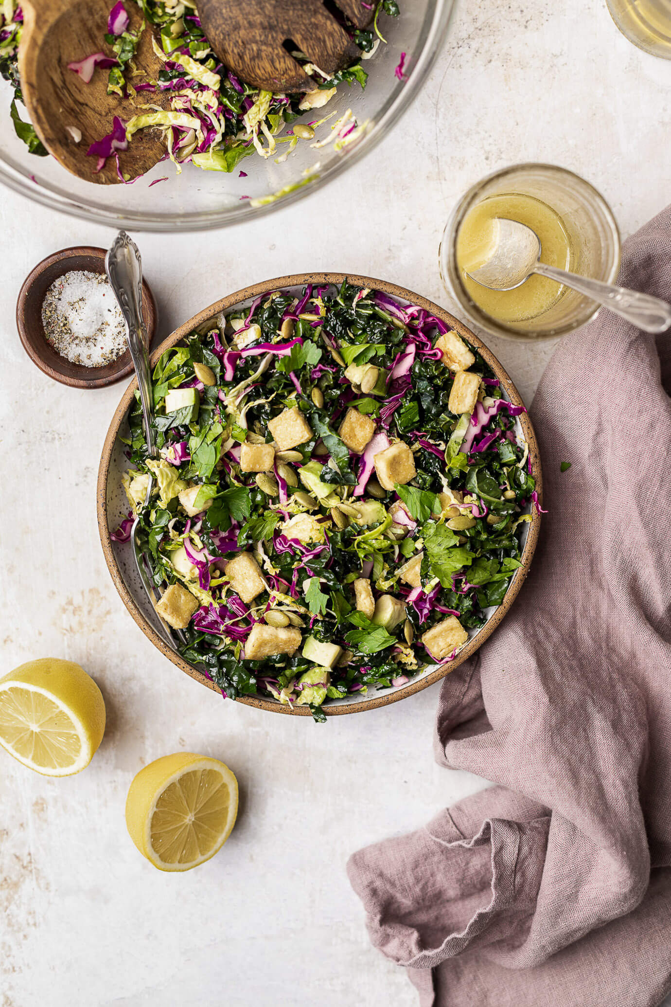 Shredded Kale and Brussels Sprout Salad for Hormone Balance