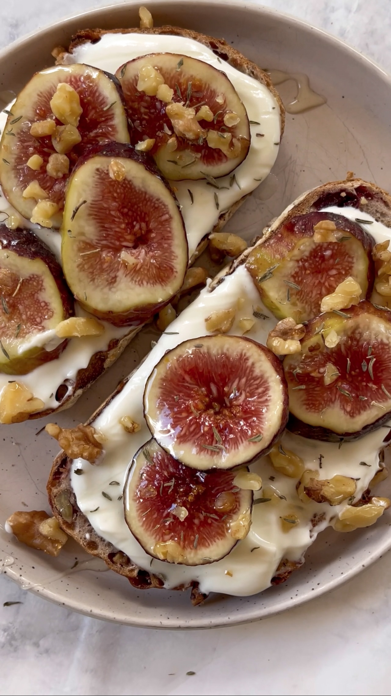 Whipped goat cheese fig toast
