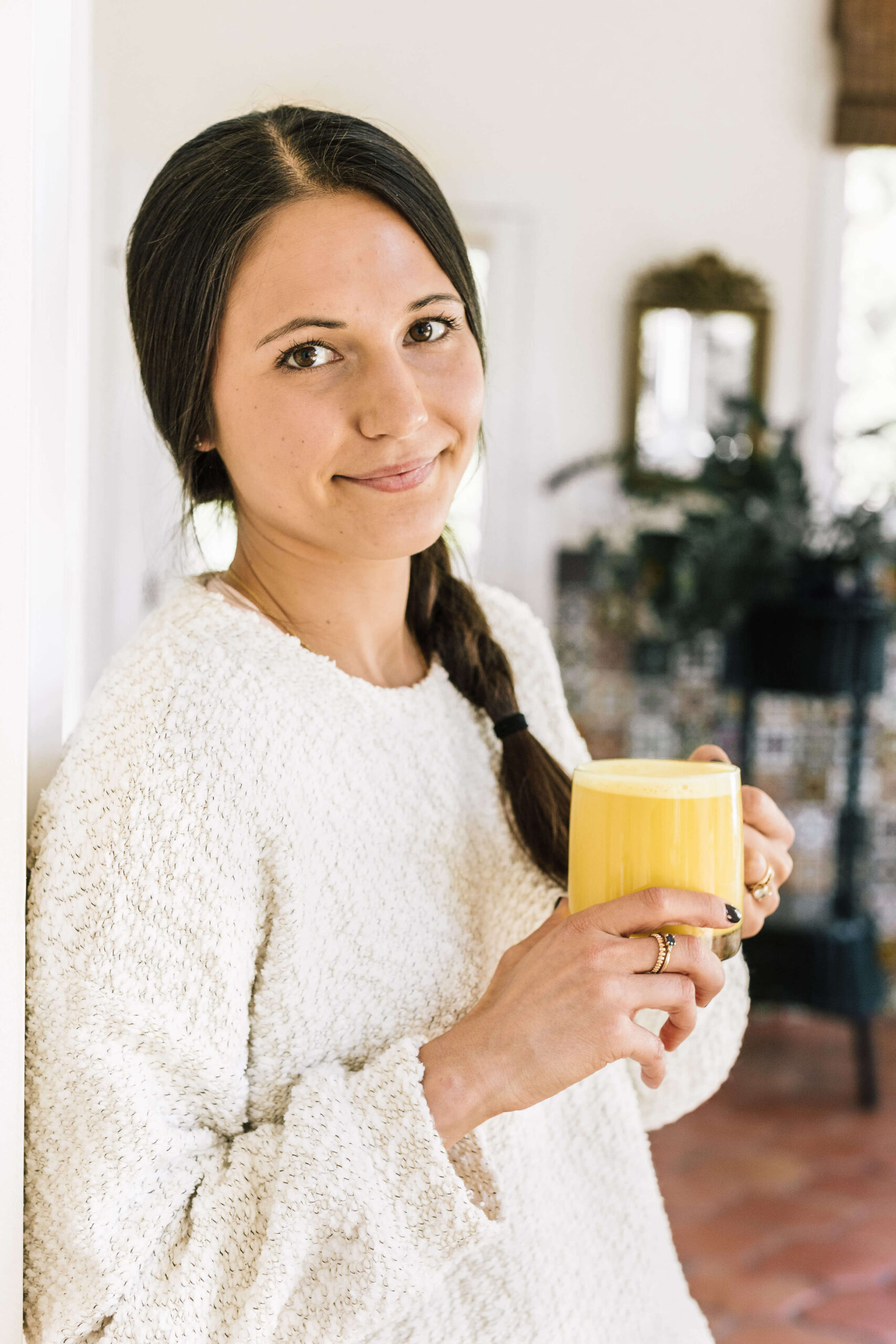 Drinking homemade pumpkin spice latte